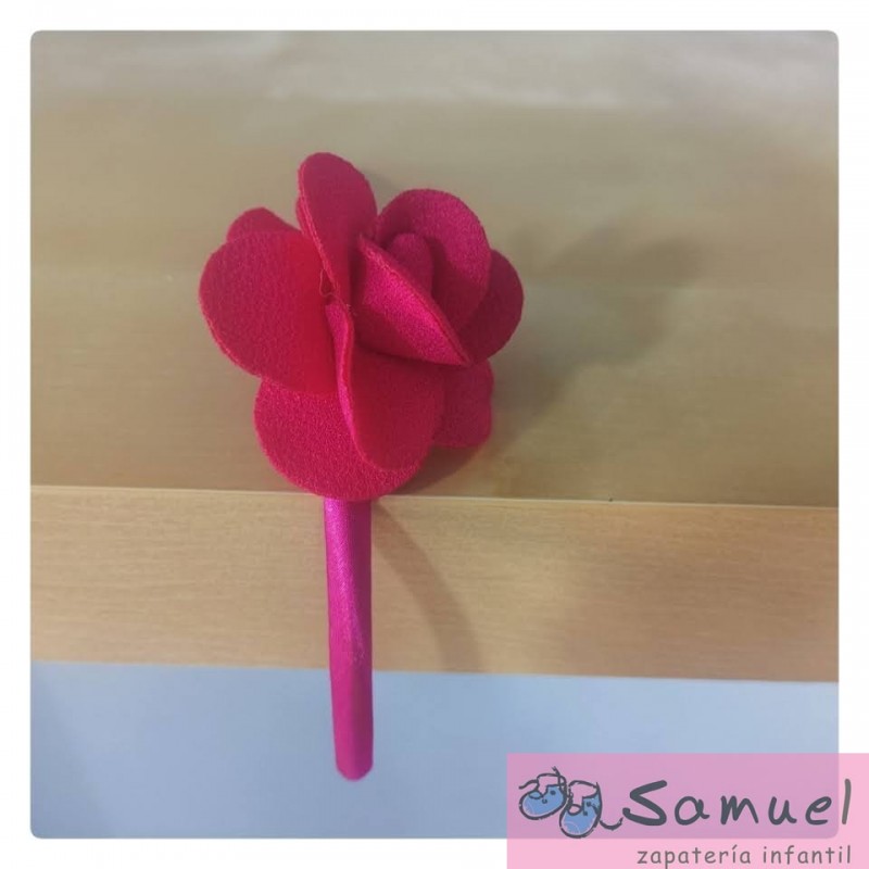 Diadema  flor de tela colores Mod 101