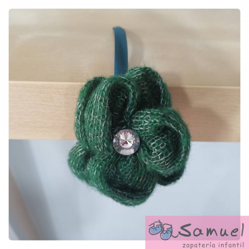 Diadema flor lana con brillante Mod 112