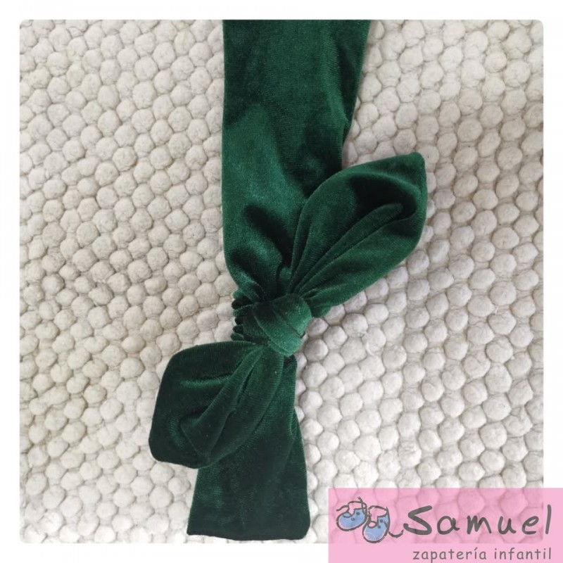Turbante terciopelo lazo verde  Mod 105