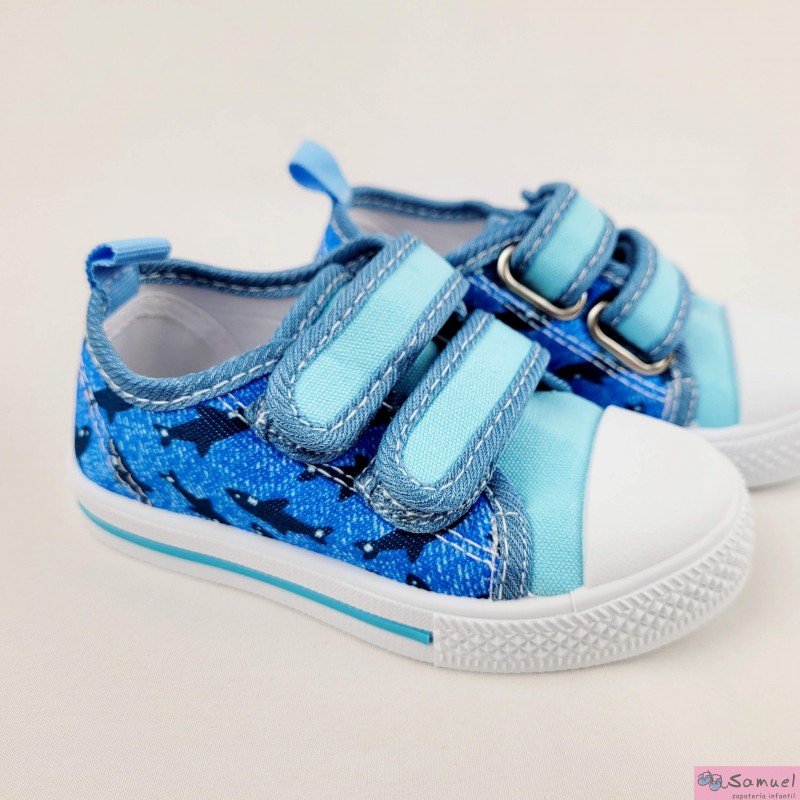 Zapatilla de lona Shark con velcro 3643