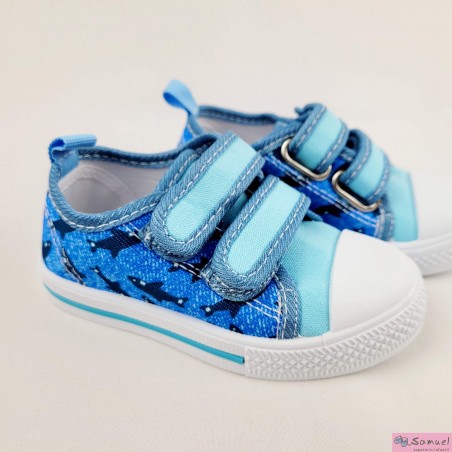 Zapatilla de lona Shark con velcro 3643