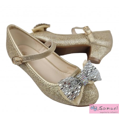Zapato Tacón Lazo Brillo Mod C701