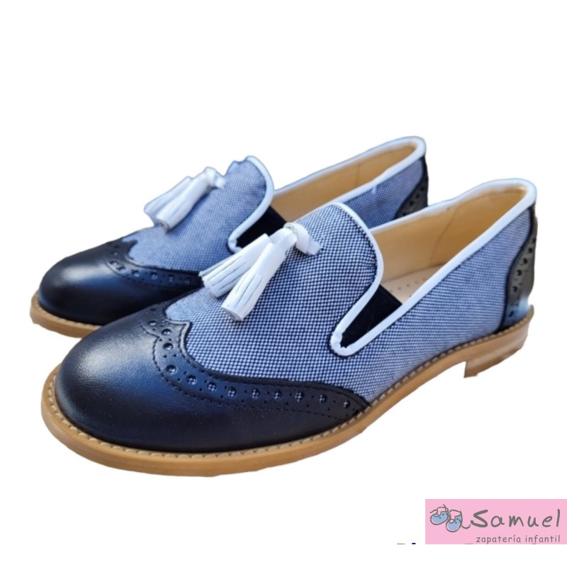 Mocasín Yowas Borlas Piel/Lino Mod 20326