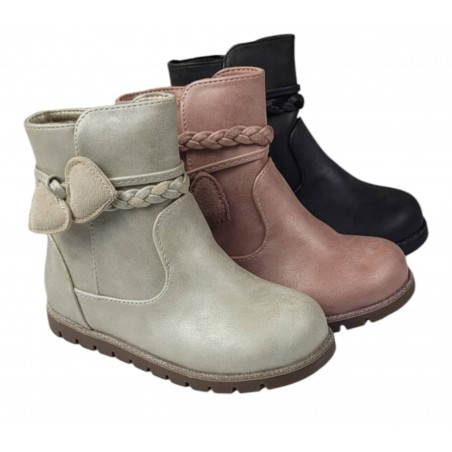 Botas Niña Trenza y corazones C1187