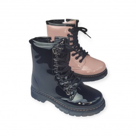 Bota Charol Tipo Militar C492