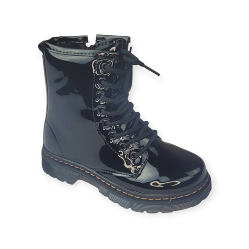 Bota Charol Tipo Militar C492