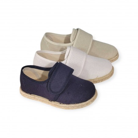 Blucher Lino con suela de esparto y velcro  E248
