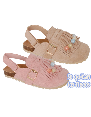 Sandalia zueco flecos C1771