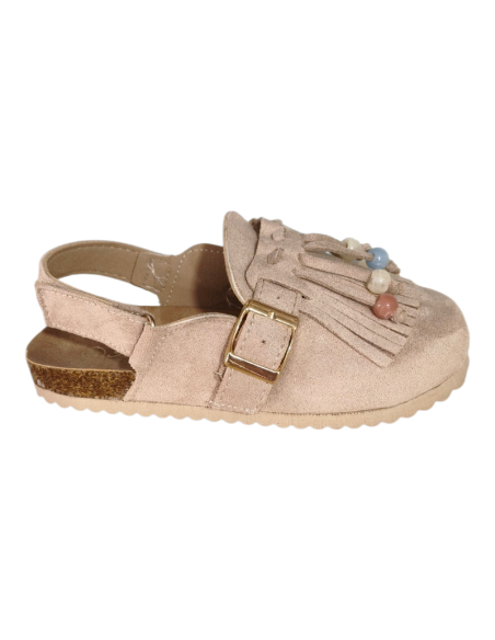 Sandalia zueco flecos C1771