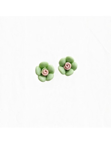 Pendientes Flor Resina Acero cierre...