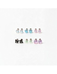 Pendientes Cristal Acero cierre presion